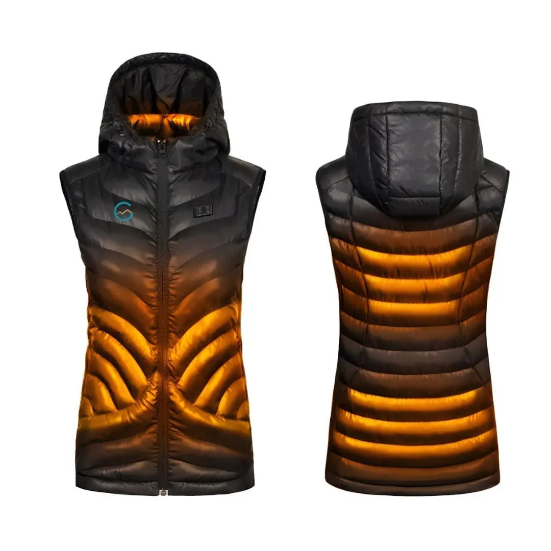 Gløde Høgge verwarmde bodywarmer dames met oplichtende warmtezones, voor- en achterkant